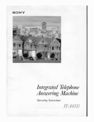 Sony IT-A4000 English manual Answering machine Sony IT-A4000